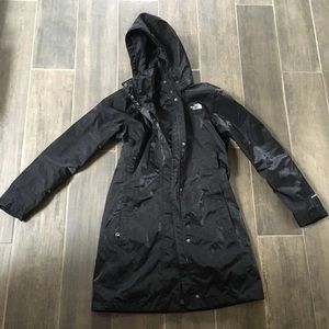 North face long rain coat